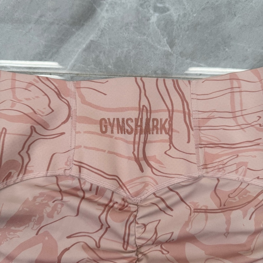 Women’s Gymshark Marbled Biker Shorts Butt Scrunch Lifting Training Size Large - Picture 9 of 14